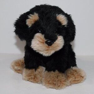 Aurora Black Brown Sitting Rottweiler 9" Plush Stuffed Puppy Dog